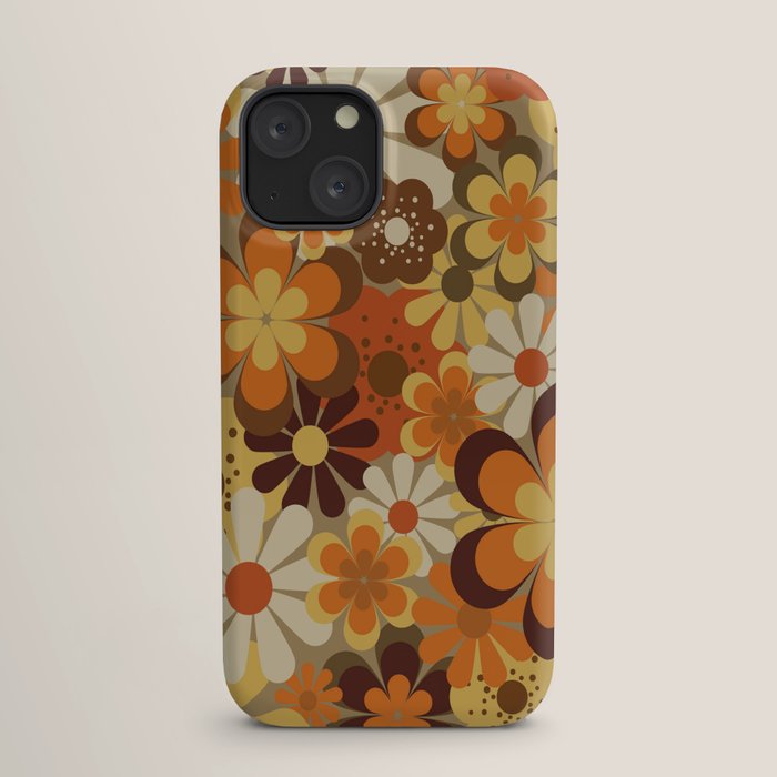 70's Floral Prints, Retro Art iPhone Case