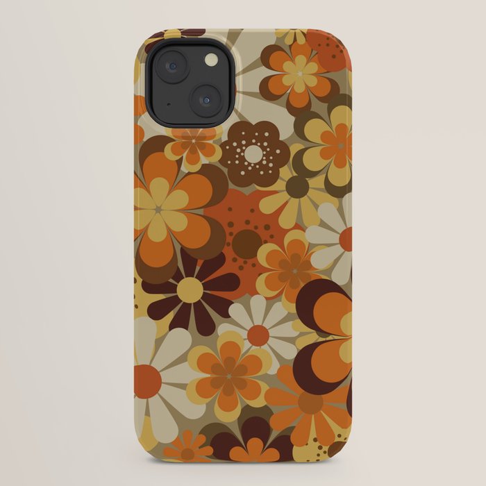 70's Floral Prints, Retro Art iPhone Case