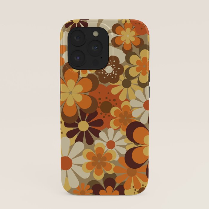 70's Floral Prints, Retro Art iPhone Case