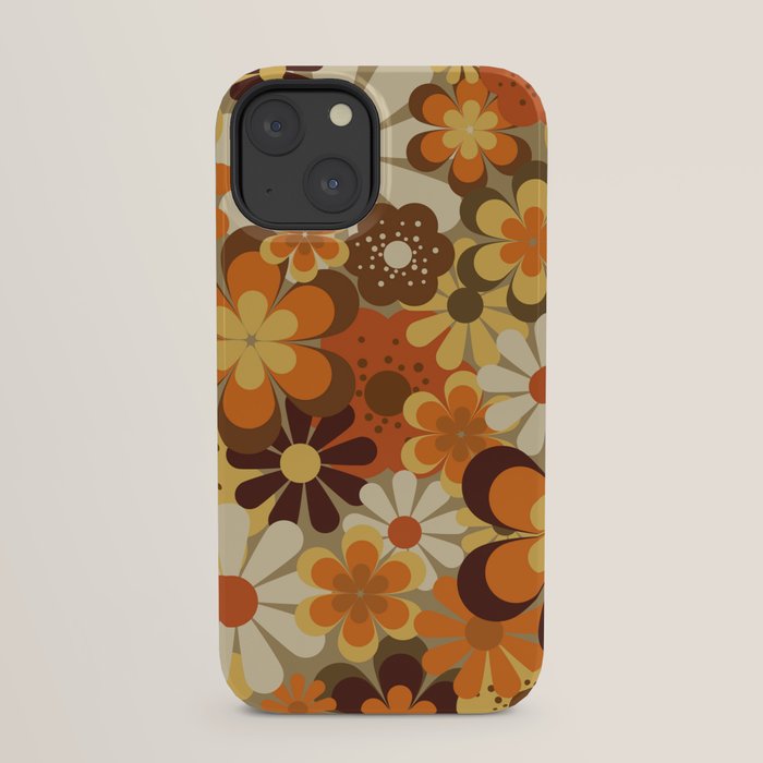 70's Floral Prints, Retro Art iPhone Case