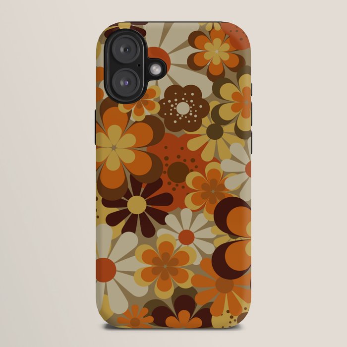 70's Floral Prints, Retro Art iPhone Case