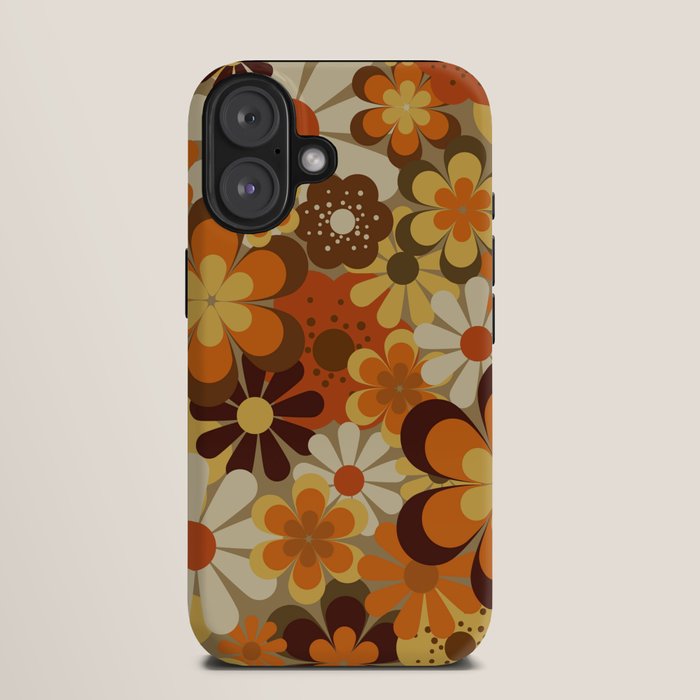 70's Floral Prints, Retro Art iPhone Case