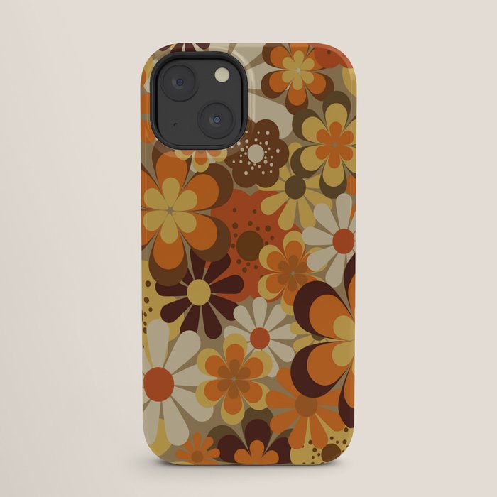 70's Floral Prints, Retro Art iPhone Case