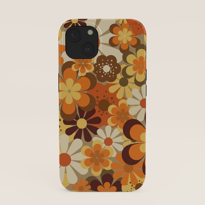 70's Floral Prints, Retro Art iPhone Case