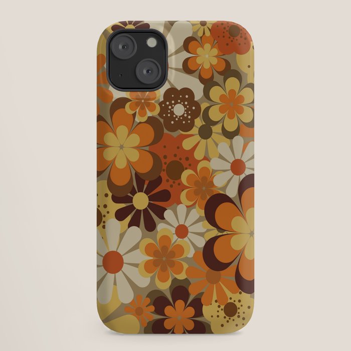 70's Floral Prints, Retro Art iPhone Case