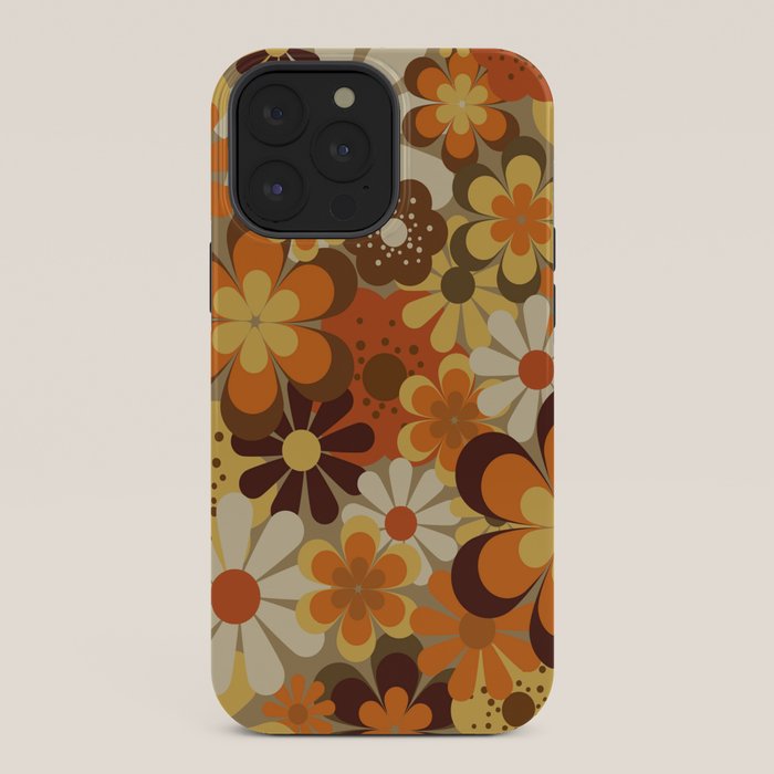 70's Floral Prints, Retro Art iPhone Case