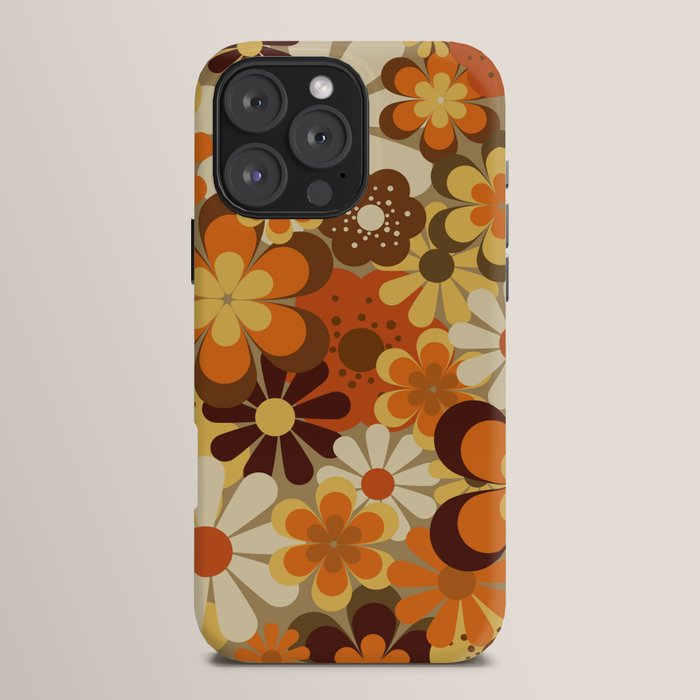 70's Floral Prints, Retro Art iPhone Case