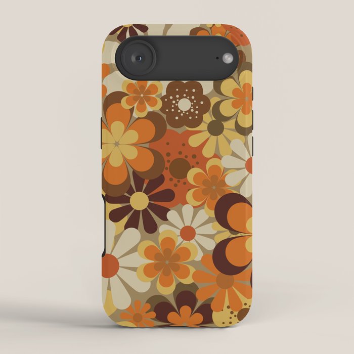 70's Floral Prints, Retro Art iPhone Case