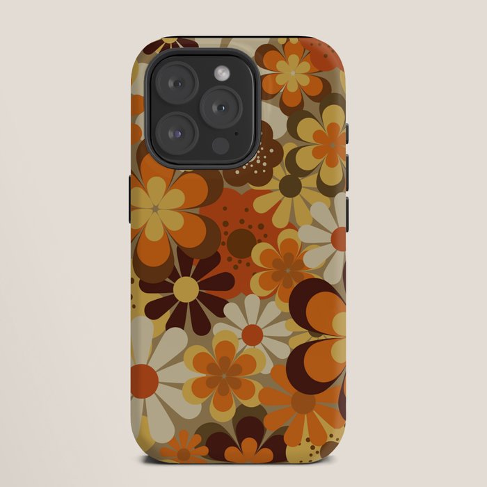 70's Floral Prints, Retro Art iPhone Case