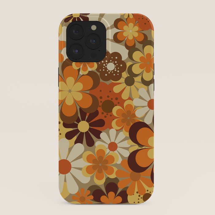 70's Floral Prints, Retro Art iPhone Case