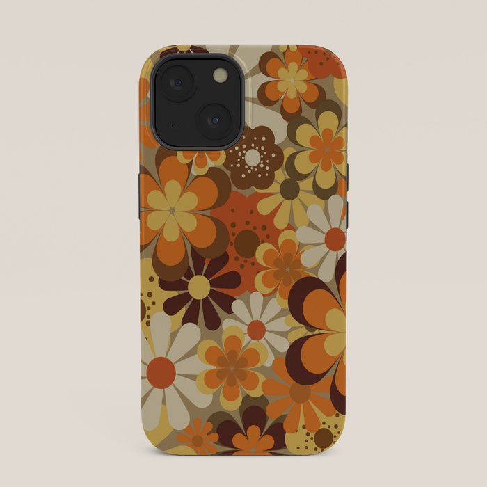 70's Floral Prints, Retro Art iPhone Case