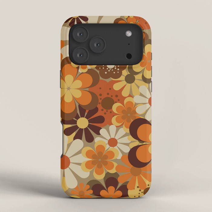 70's Floral Prints, Retro Art iPhone Case