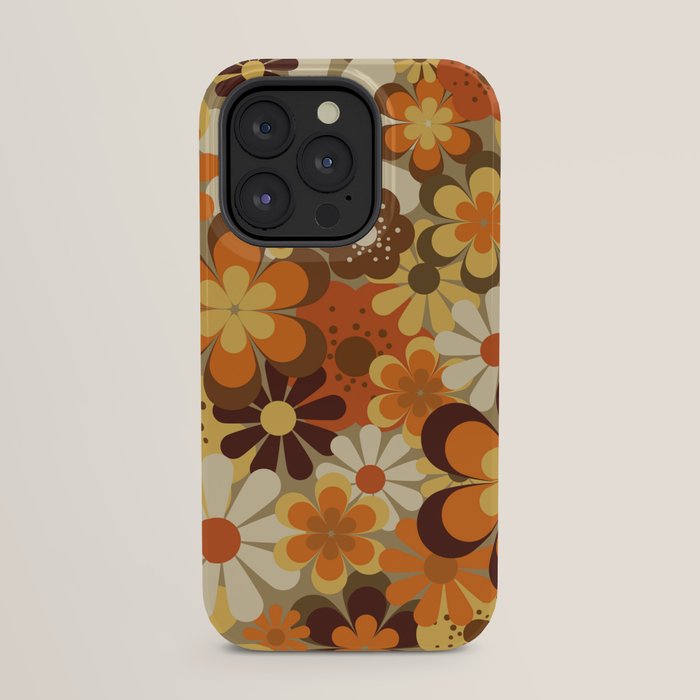 70's Floral Prints, Retro Art iPhone Case