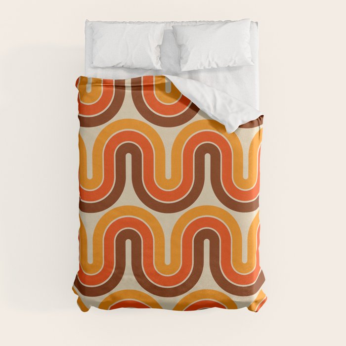 70s Retro Vintage Style 821 Autumn Duvet Cover