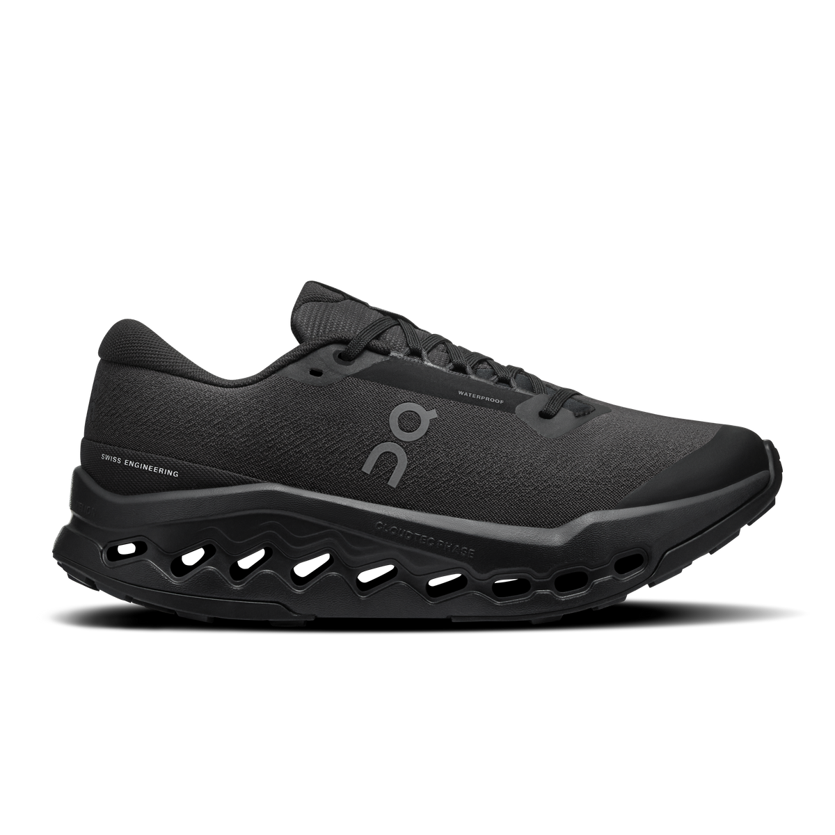 On Running Women's Cloudsurfer Trail 2 Waterproof Shoes - Black / Black