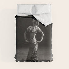 1920 Spanish Flamenco dancer vintage starlet Ruth St Denis black and white photograph  Duvet Cover