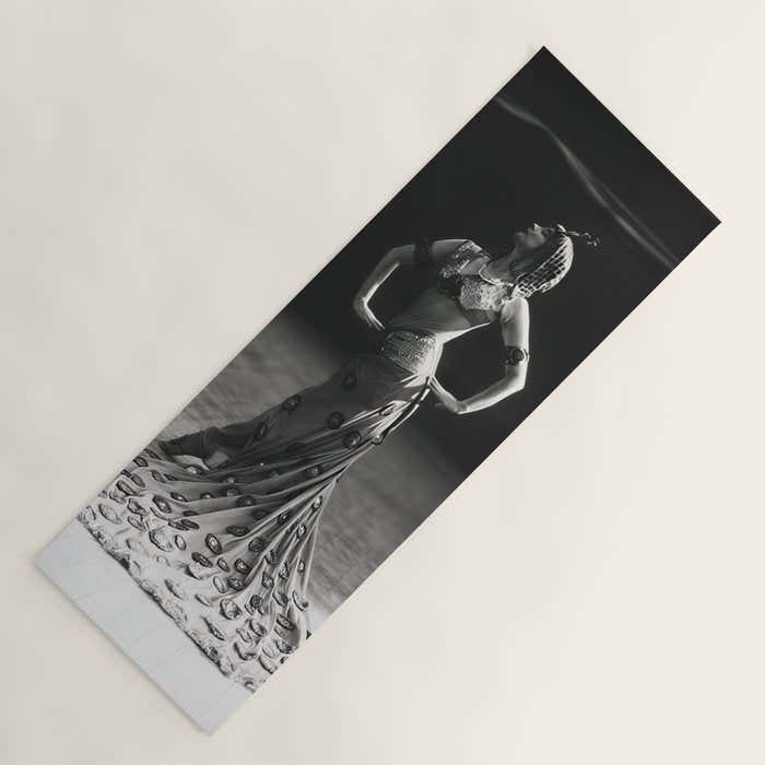 1920 Spanish Flamenco dancer vintage starlet Ruth St Denis black and white photograph  Yoga Mat