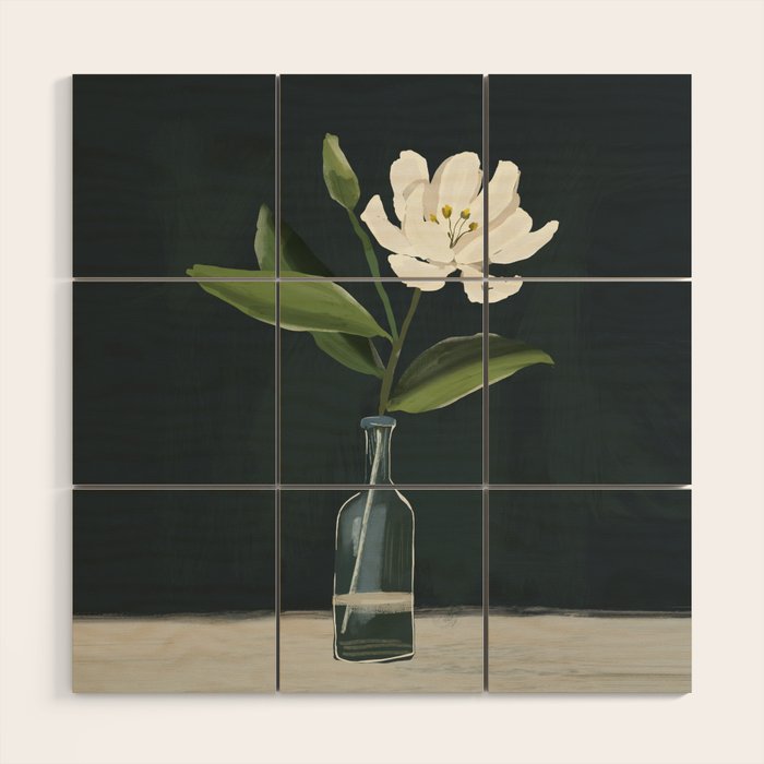 A flower in a vase Wood Wall Art