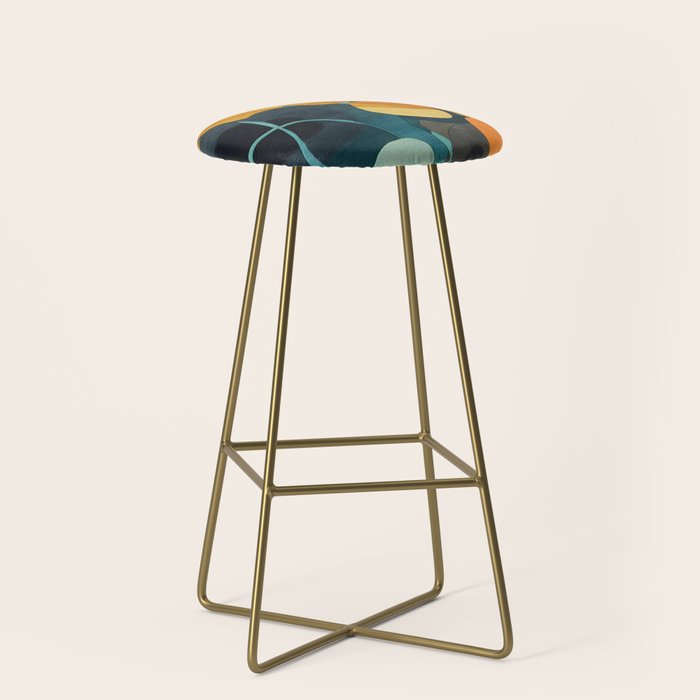 A Floral Palette of Colorful Petals Stool