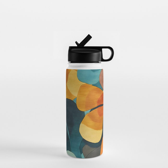 A Floral Palette of Colorful Petals Water Bottle