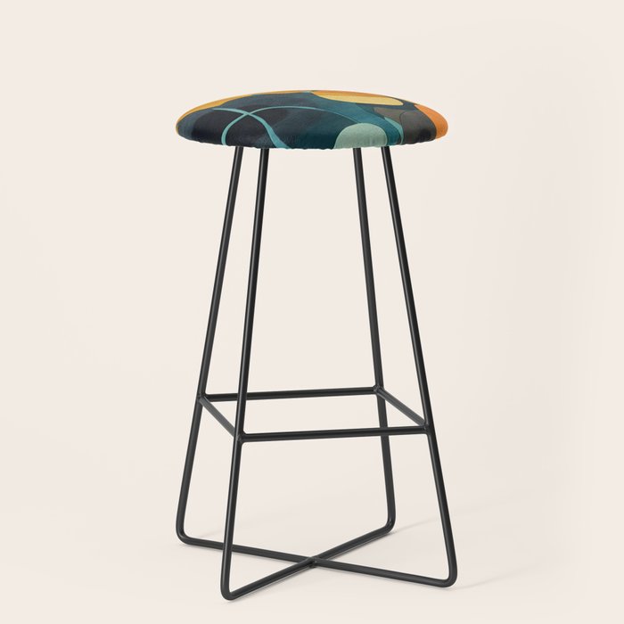 A Floral Palette of Colorful Petals Stool
