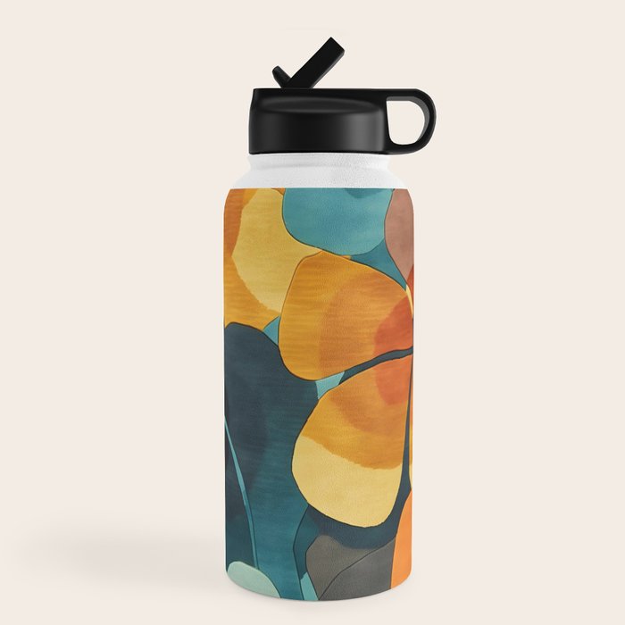 A Floral Palette of Colorful Petals Water Bottle