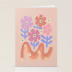 70s Retro Floral vibe Stationery Card