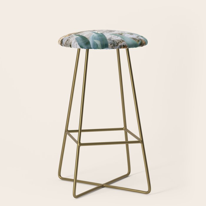 A few steps from the ocean | Fine art Croatia travel photography print | Coastal sea wall art Stool