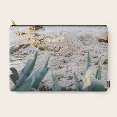 A few steps from the ocean | Fine art Croatia travel photography print | Coastal sea wall art Carry All Pouch