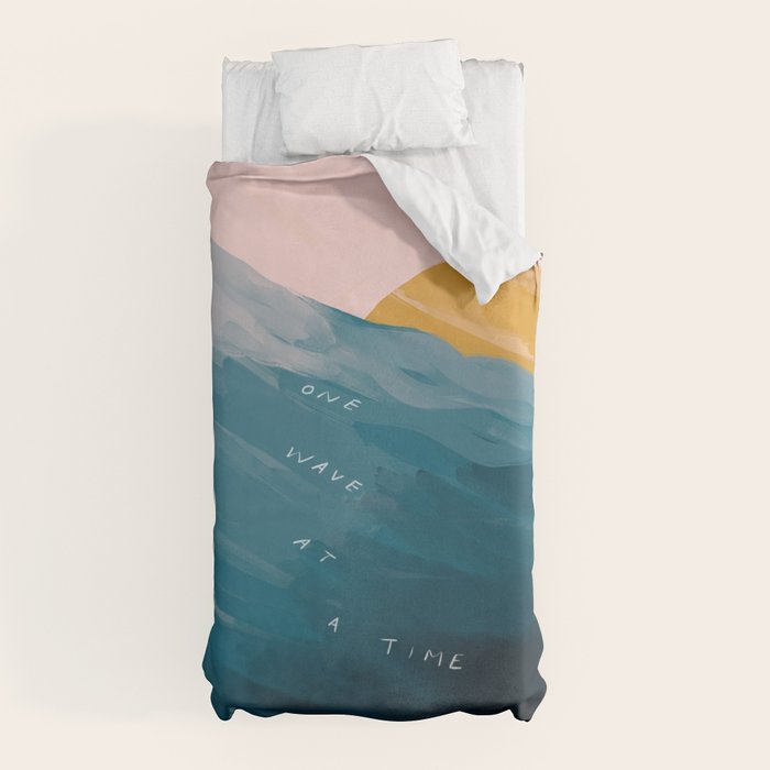 "One Wave At A Time" Duvet Cover