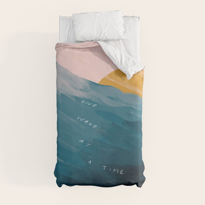 "One Wave At A Time" Duvet Cover