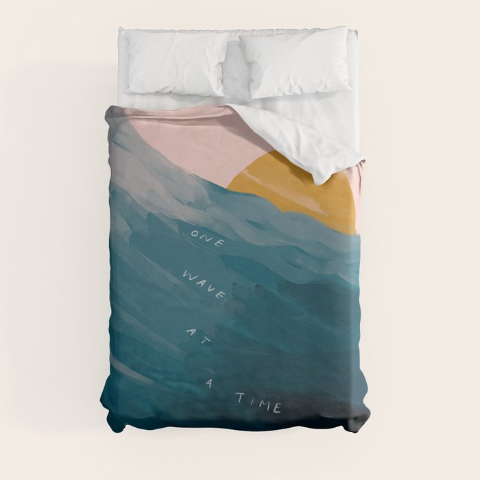 "One Wave At A Time" Duvet Cover