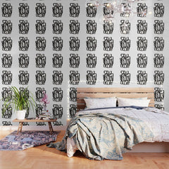 Writing On The Wall' Mid Century Modern Fun Abstract Shapes  Wallpaper