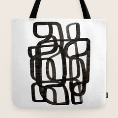 Writing On The Wall' Mid Century Modern Fun Abstract Shapes  Tote Bag
