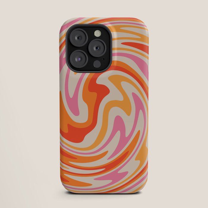 70s Retro Swirl Color Abstract iPhone Case