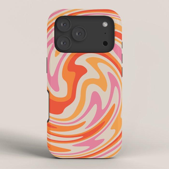 70s Retro Swirl Color Abstract iPhone Case