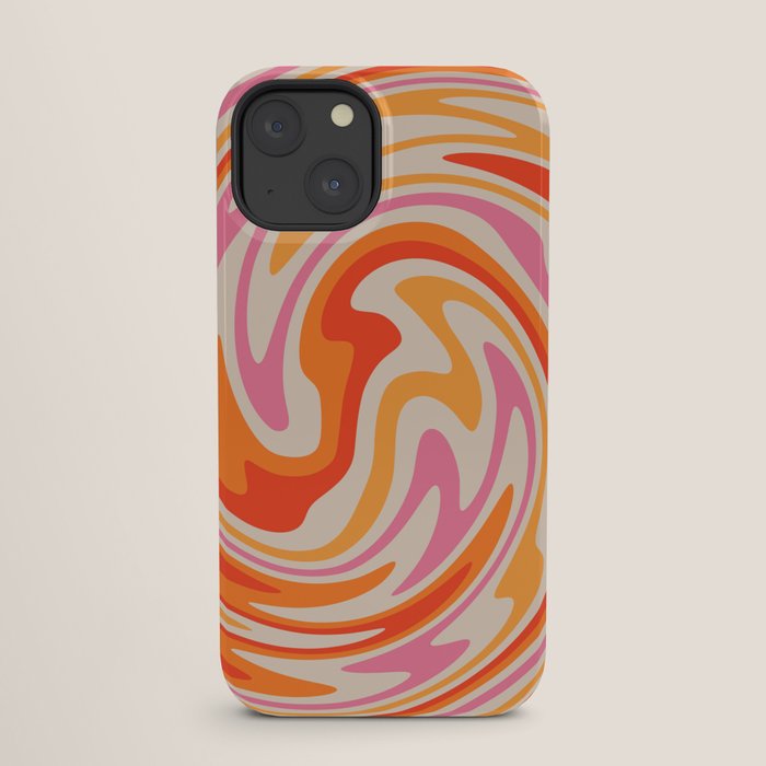 70s Retro Swirl Color Abstract iPhone Case