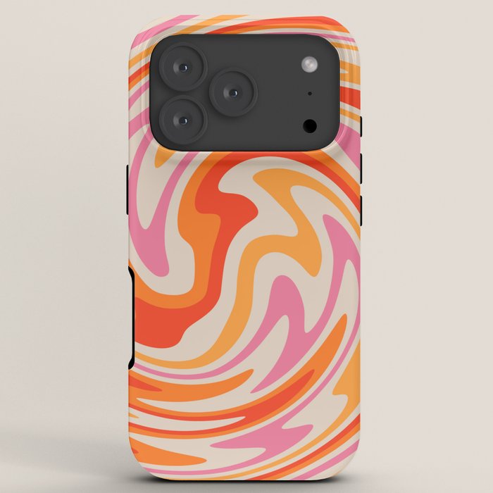 70s Retro Swirl Color Abstract iPhone Case