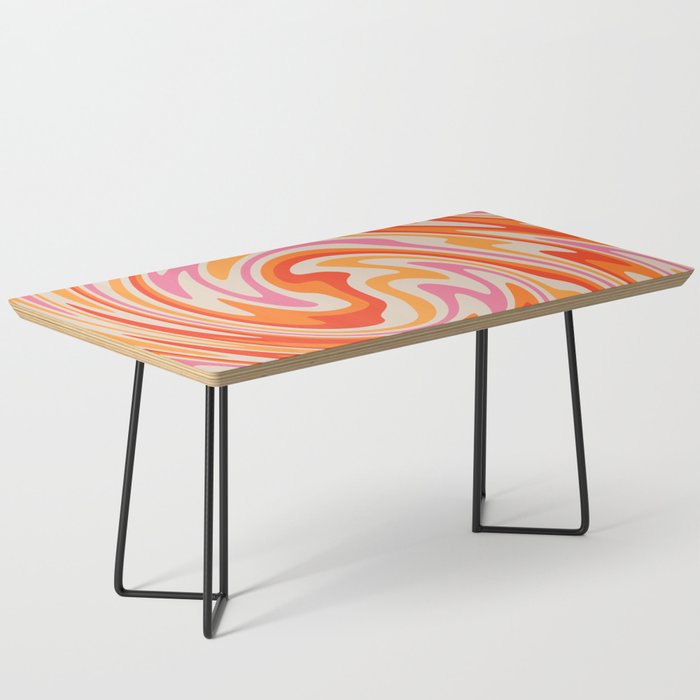 70s Retro Swirl Color Abstract Coffee Table