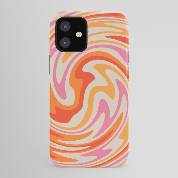 70s Retro Swirl Color Abstract iPhone Case