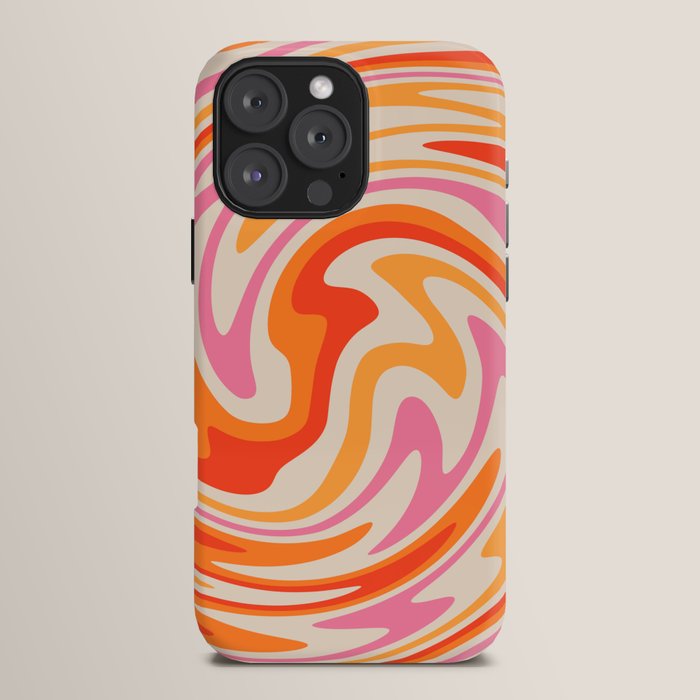 70s Retro Swirl Color Abstract iPhone Case