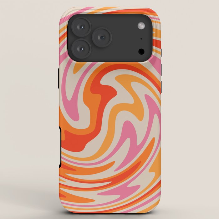 70s Retro Swirl Color Abstract iPhone Case
