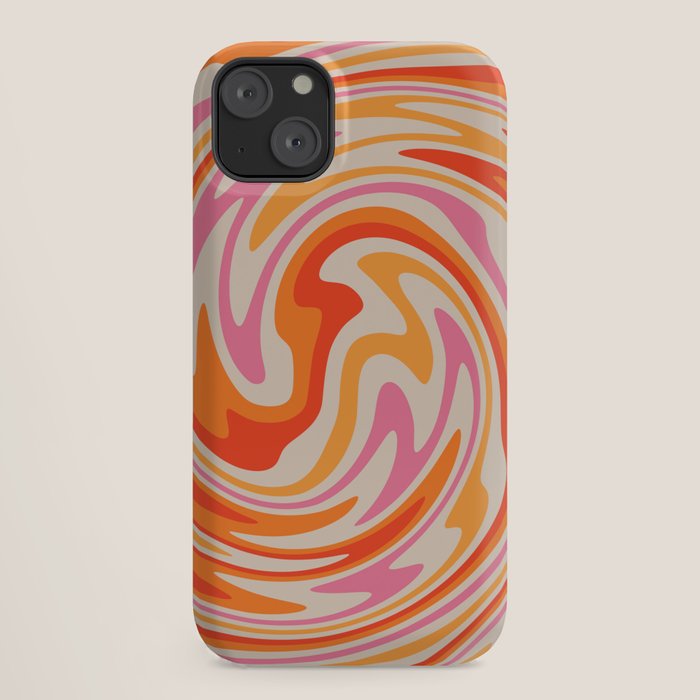 70s Retro Swirl Color Abstract iPhone Case