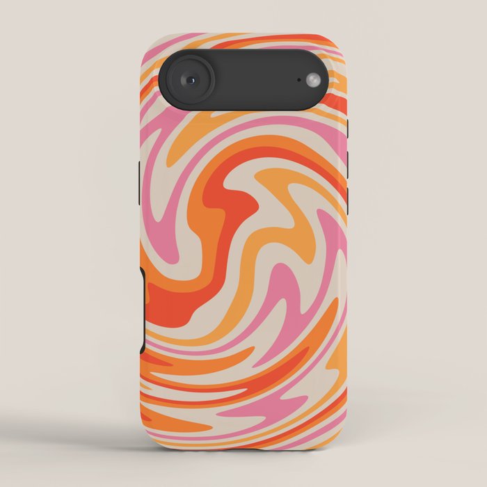 70s Retro Swirl Color Abstract iPhone Case