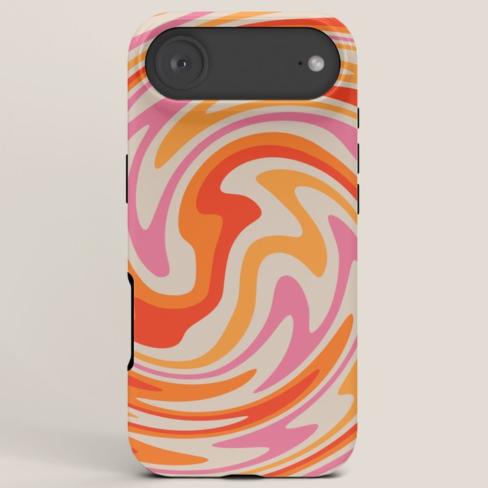 70s Retro Swirl Color Abstract iPhone Case