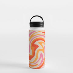 70s Retro Swirl Color Abstract Water Bottle