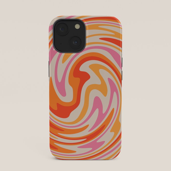 70s Retro Swirl Color Abstract iPhone Case