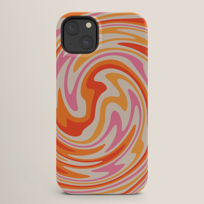 70s Retro Swirl Color Abstract iPhone Case