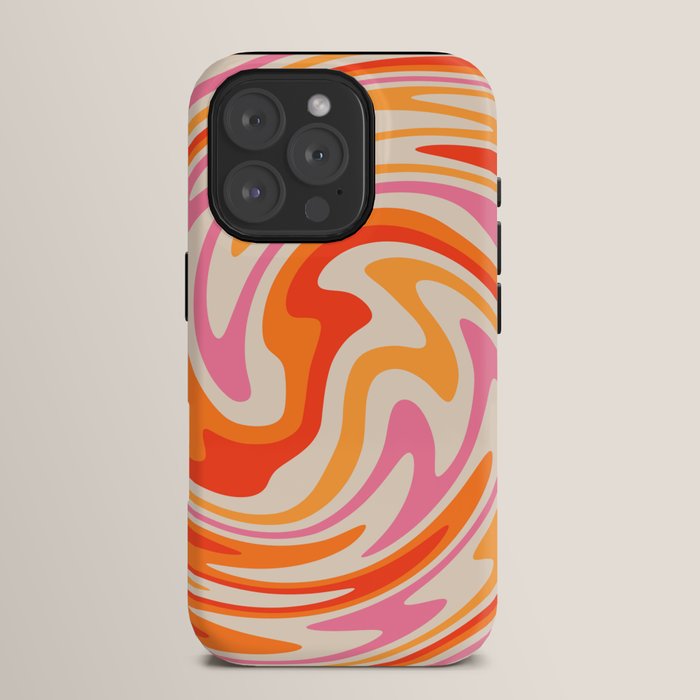 70s Retro Swirl Color Abstract iPhone Case
