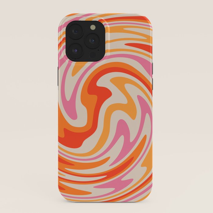 70s Retro Swirl Color Abstract iPhone Case